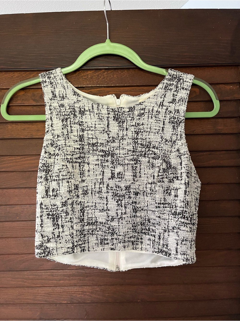Just Me Black and White Cropped Tank